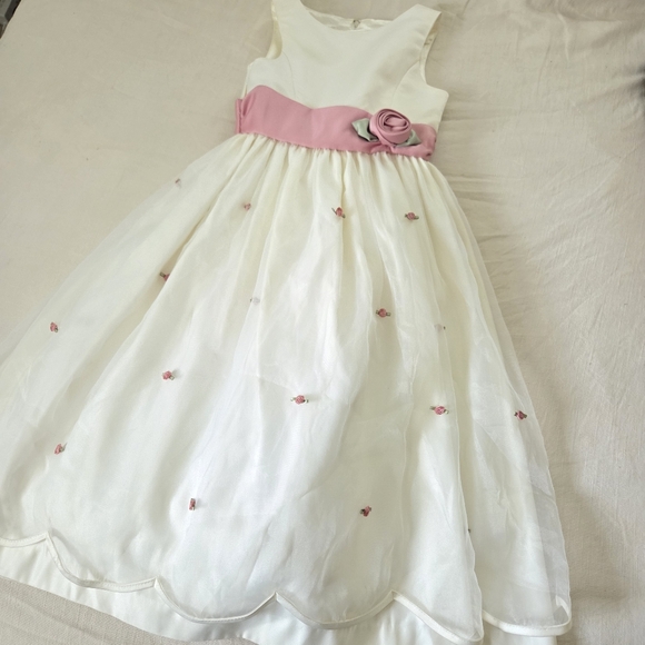 Cinderella Other - Cinderella Elegant White and Pink Kids Dress Rosebud Scallop Girls 8